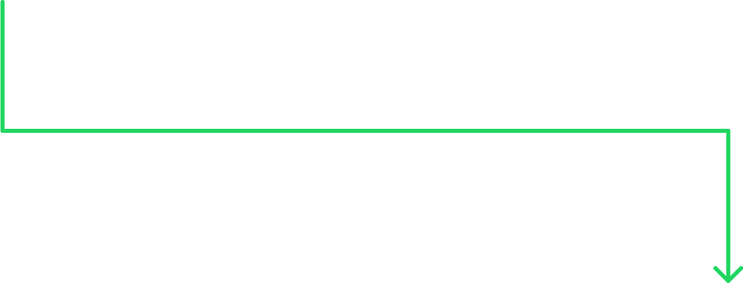 Arrow pointing to next section text